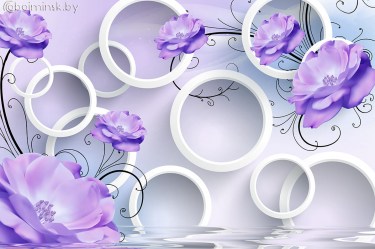 Фотообои De-Art Сиреневые цветы 3Д